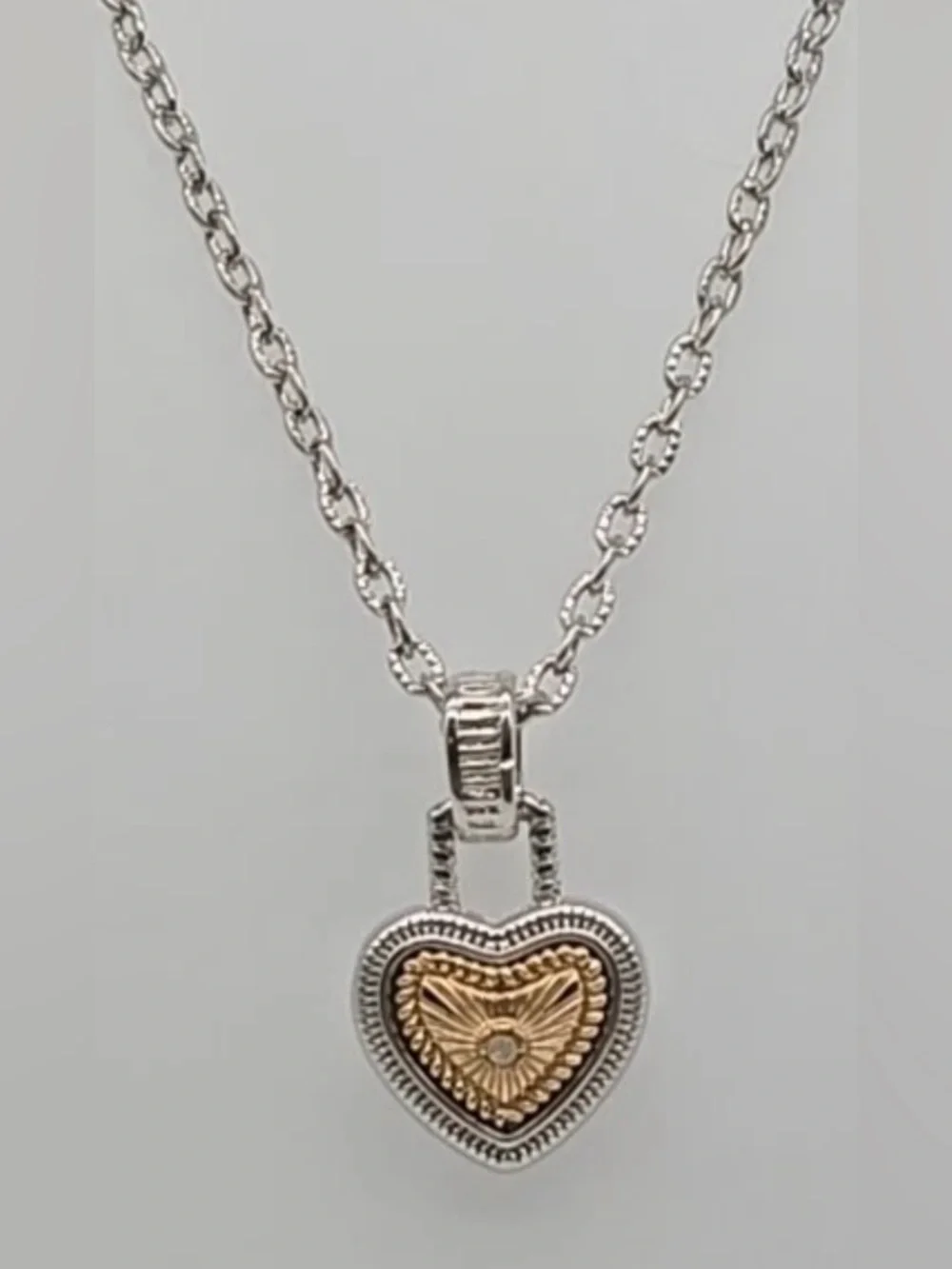 Diamonds International Silver Gold Tone Heart Necklace 18